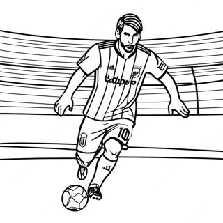 Lionel Messi Wat Die Bal Dribbel Inkleurblad 18716-4082