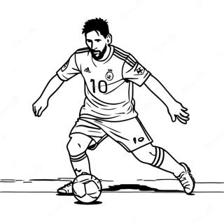 Lionel Messi Wat Die Bal Dribbel Inkleurblad 18716-4084