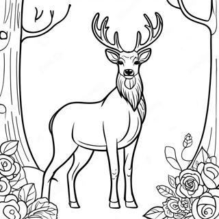 Elegante Stag Wat Trots Staan Inkleurblad 18901 4130