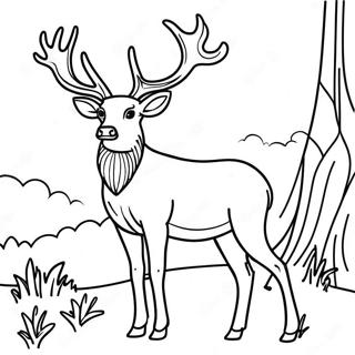 Elegante Stag Wat Trots Staan Inkleurblad 18901 4131