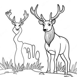 Elegante Stag Wat Trots Staan Inkleurblad 18901 4132