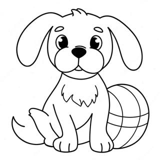 Oulike Hond Met Bal Inkleurblad 1899 915