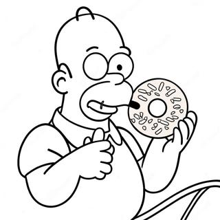 Homer Simpson Eet Donuts Inkleurblad 19446-4241