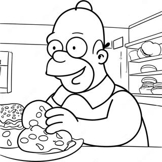 Homer Simpson Eet Donuts Inkleurblad 19446-4243