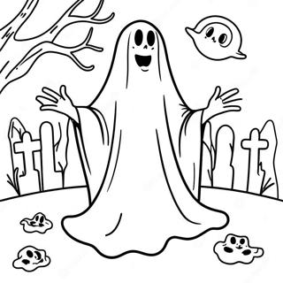 Angswekkende Gees In Begraafplaas Inkleurblad 19542-4275