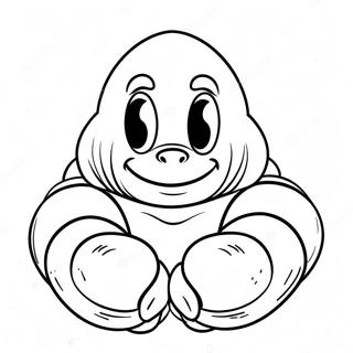 Knuckles Met Rooi Handskoene Inkleurblad Inkleurbladsye