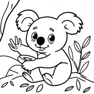 Speelse Koala Wat Eucalyptus Inkleurblad 21498-4686