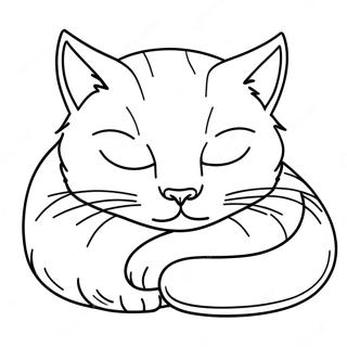 Slaperige Kat Wat Slapend Is Inkleurblad 2174-2795