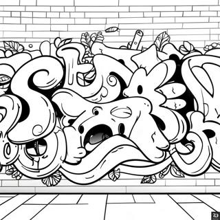 Kleurvolle Graffiti Muur Inkleurblad 22399 4884