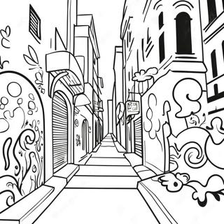 Levendige Straat Kuns Inkleurblad 22402-4896