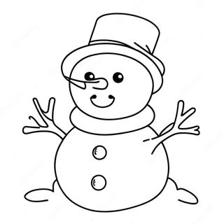 Sneeuman Met Kleurvolle Hoed Inkleurblad 22849 4992