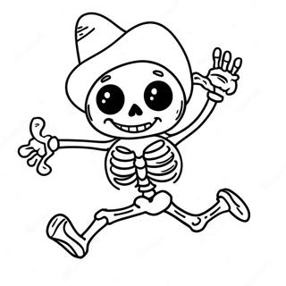 Spookagtige Skelet Dans Inkleurblad 24618-5367