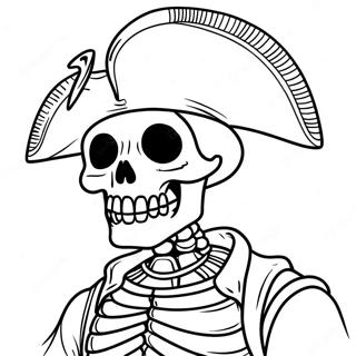 Skelet In Pirat Kostuum Inkleurblad 24619-5371
