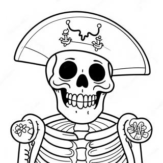 Skelet In Pirat Kostuum Inkleurblad 24619-5372