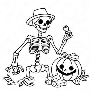 Skelet Met Pampoen Inkleurblad 24621 5378