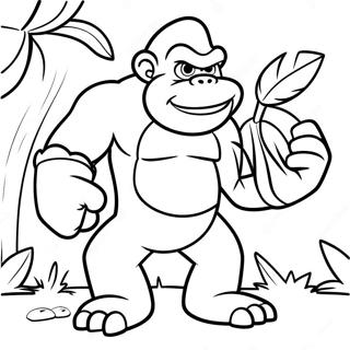 Donkey Kong Met Piesangs Inkleurblad 25618-5585