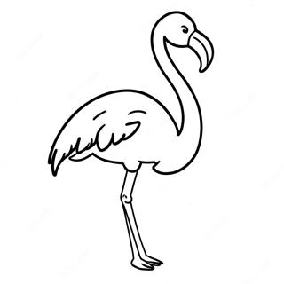 Elegante Flamingo Wat Op Een Been Staan Inkleurblad 25711-5603