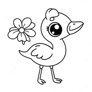 Oulike Baba Flamingo Met N Blom Inkleurblad 25712-5606