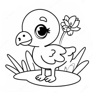 Oulike Baba Flamingo Met N Blom Inkleurblad 25712-5608