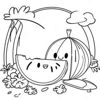 Waatermeloen Piekniek Toneel Inkleurblad 26166-5719