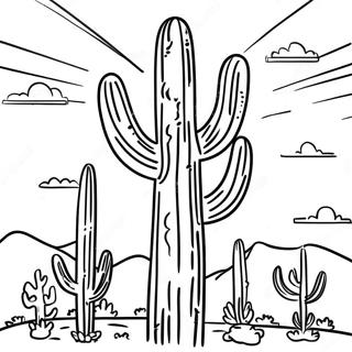 Lang Saguaro Kaktus Inkleurblad 26622-5806