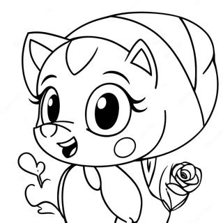 Amy Rose Met N Oulike Dier Inkleurblad 27752 6047