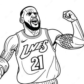 Lebron James In Aksie Inkleurblad 28308-6158