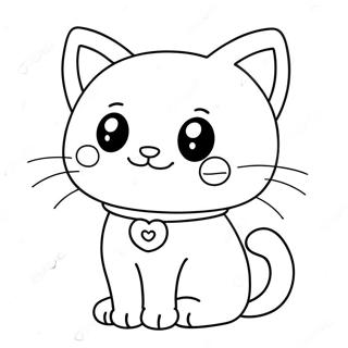 Schattige Kawaii Kat Inkleurblad 2839 1543