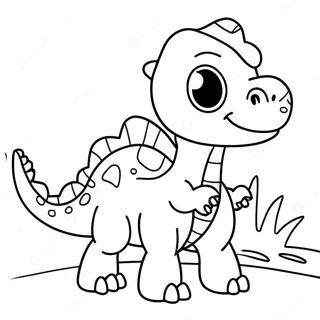 Speelse Kawaii Dinosaur Inkleurblad 2842-648