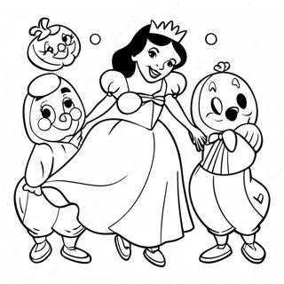 Sneeuwitjie Dans Met Dwarfs Inkleurblad 28490-6201