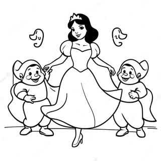 Sneeuwitjie Dans Met Dwarfs Inkleurblad 28490-6202