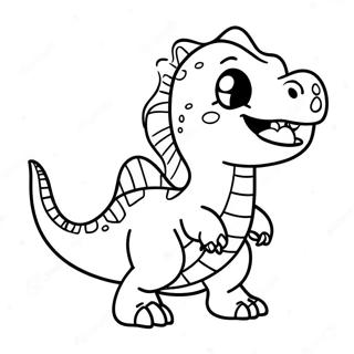 Gelukkige Chibi Dinosaur Inkleurblad 29205-6357