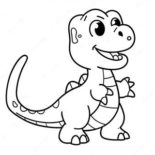 Gelukkige Chibi Dinosaur Inkleurblad 29205-6358