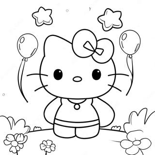 Hello Kitty Met Ballonne Inkleurblad 2921-1413