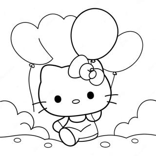 Hello Kitty Met Ballonne Inkleurblad 2921-1414