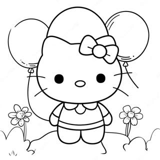 Hello Kitty Met Ballonne Inkleurblad 2921-1416