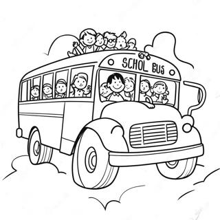 Gelukkige Skoolbus Met Kinders Inkleurblad 29855-6499