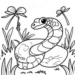 Sluwe Slange Wat In Die Gras Wegkruip Inkleurblad 30646-6690