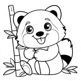 Oulike Rooi Panda Wat Bamboes Eet Inkleurblad 30725-6693