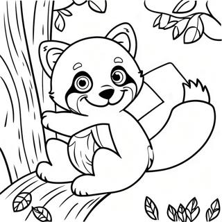Speelse Rooi Panda Wat N Boom Klim Inkleurblad 30726-6699