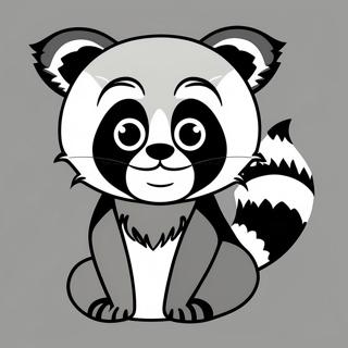 Schattige Rooi Panda Met Groot Oe Inkleurblad 30727-6703