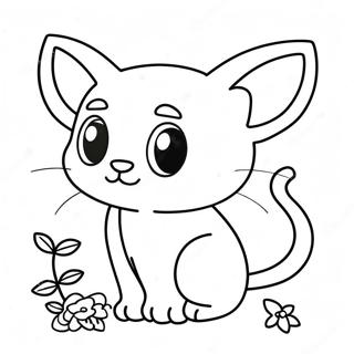 Schattige Mew Met Sprankelende Oe Inkleurblad 31277-6815