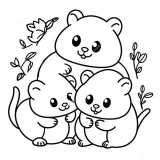 Schattige Hamster Familie Inkleurblad 31647 6903