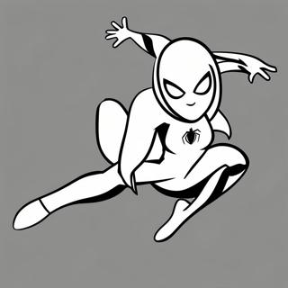 Spider Gwen In Aksie Pose Inkleurblad 32109-6997