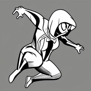 Spider Gwen In Aksie Pose Inkleurblad 32109-6998