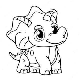 Schattige Triceratops Inkleurblad 32284-7035