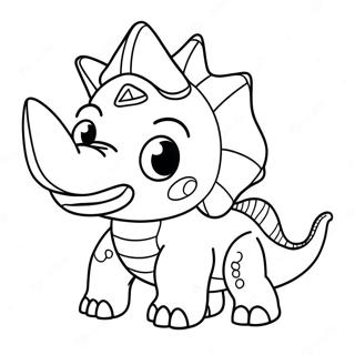 Schattige Triceratops Inkleurblad 32284-7036