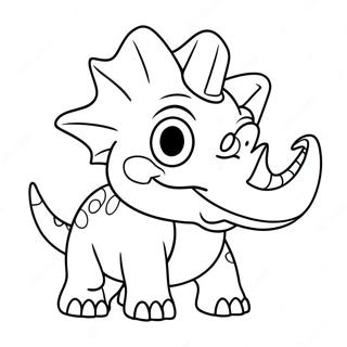 Karikatuur Triceratops Wat Speel Inkleurblad 32285-7038