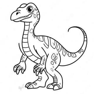 Kleurvolle Velociraptor Wat Brul Inkleurblad 32632-7115