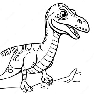 Kleurvolle Velociraptor Wat Brul Inkleurblad 32632-7116